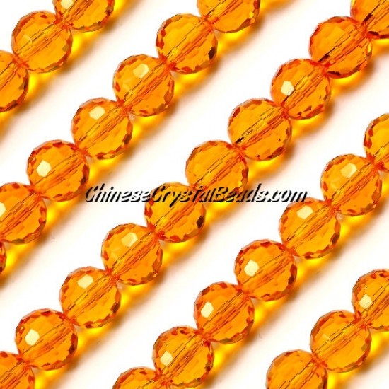 10mm orange red round crystal beads , (96fa), 20 pieces