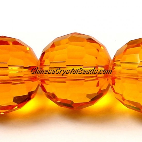 10mm orange red round crystal beads , (96fa), 20 pieces