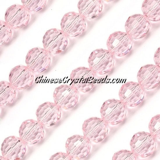 10mm light pink Crystal Round beads strand, 96fa,  20 beads
