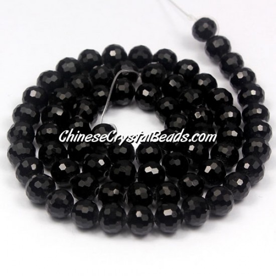 8mm Crystal round beads, 96fa, Black,about 70 beads