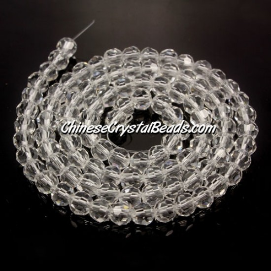 4mm chinese round crystal beads, clear, about 95 beads