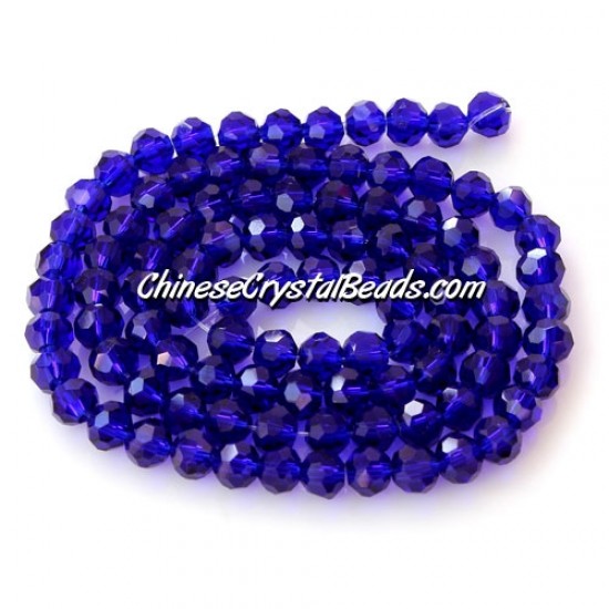 4mm chinese round crystal beads, dark sapphire, about 95 beads