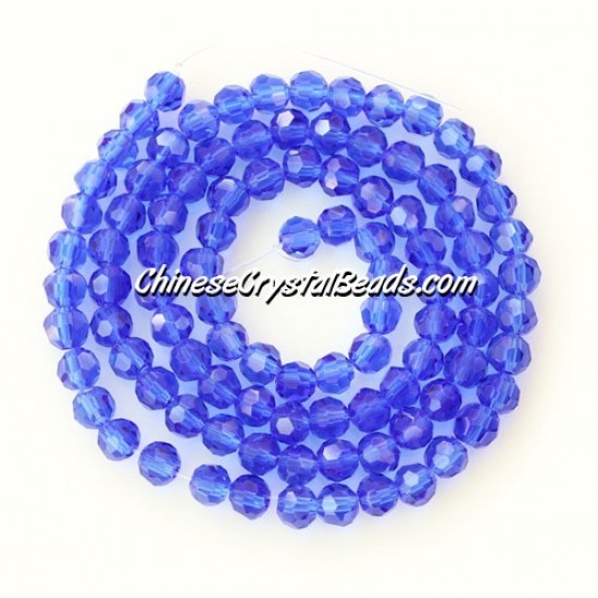 4mm round Crystal beads med sapphire about 95 beads