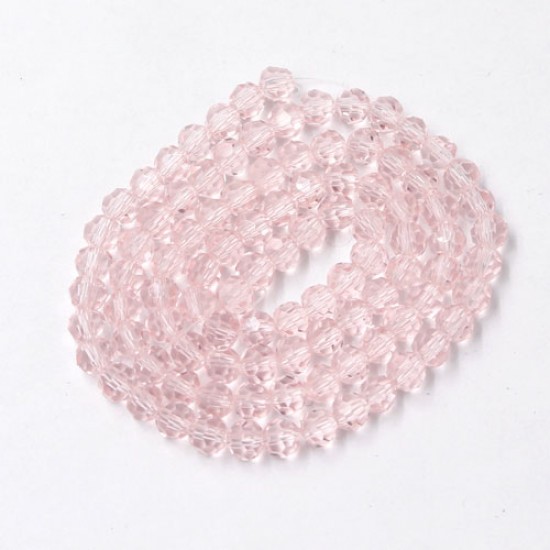 4mm chinese round crystal beads, light pink, about 95 beads