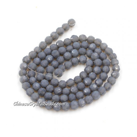 4mm dark gray jade round Crystal beads about 95 beads