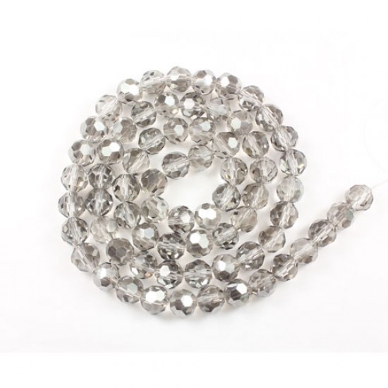 4mm chinese round crystal beads, silver shade, about 95 beads