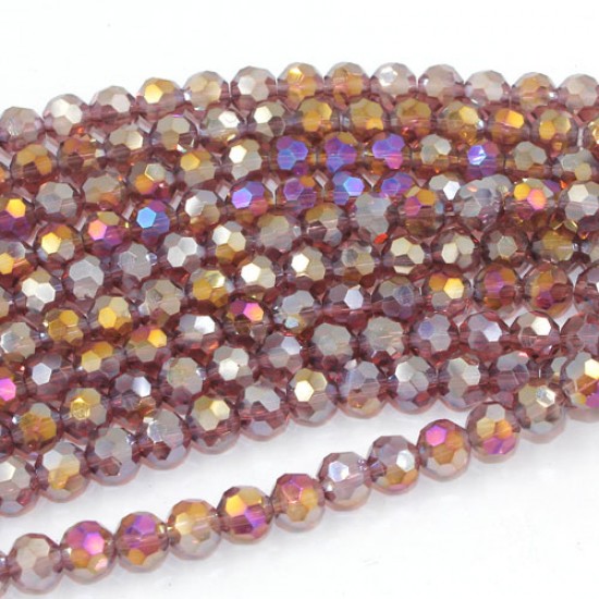 6mm round crystyal beads, Amethyst AB,about 95 beads