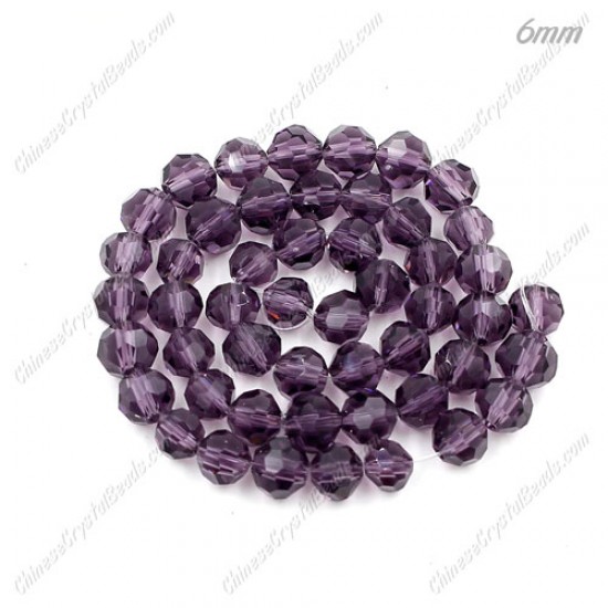6mm round crystyal beads, violet,about 95 beads