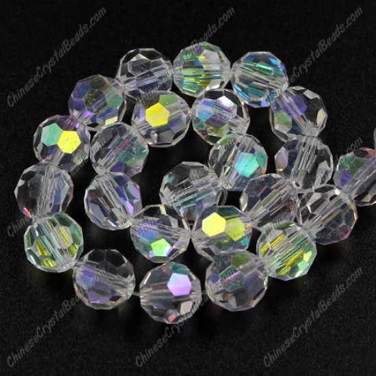 8mm round crystal beads, half Clear AB,about 70 beads