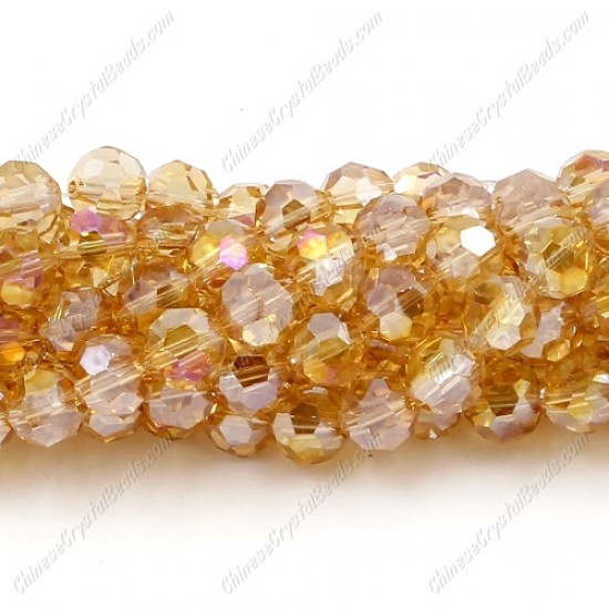 8mm round crystal beads, G champagne AB,about 70 beads