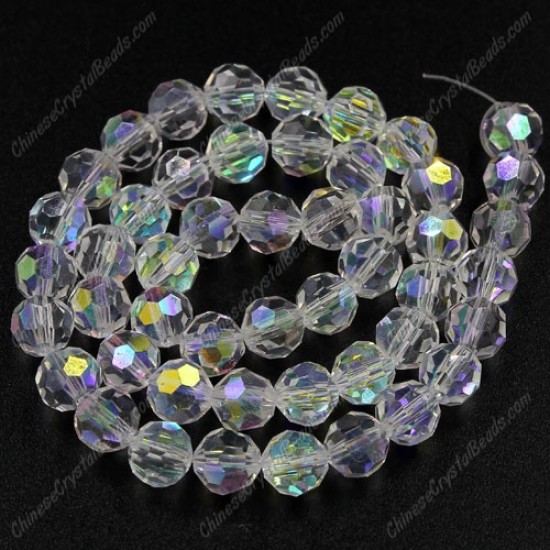 6mm round crystyal beads, Half clear AB,about 95 beads