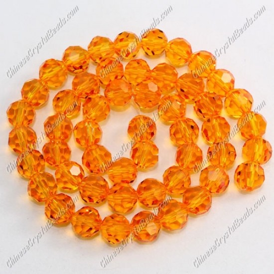 6mm round crystyal beads, orange,about 95 beads