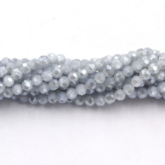 4mm chinese round crystal beads, Gray And Blue Jade about 95 beads