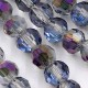 4mm chinese round crystal beads, half purple light, about 95 beads