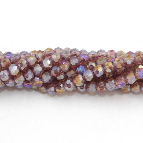 4mm chinese round crystal beads, Amethyst AB, about 95 beads
