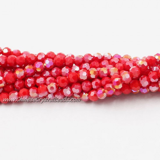 4mm chinese round crystal beads, red velvet AB,about 95 beads