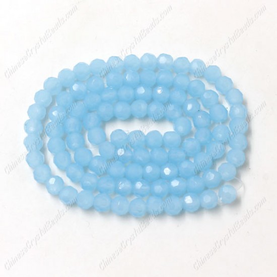 4mm chinese round crystal beads, aqua jade, about 95 beads