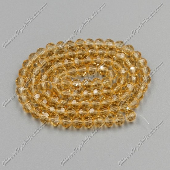 4mm chinese round crystal beads,G champagne,  about 95 beads