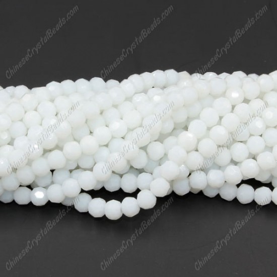 4mm chinese round crystal beads, opaque white, about 95 beads