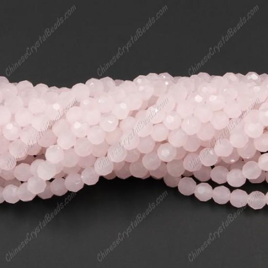4mm chinese round crystal beads, pink jade, about 95 beads