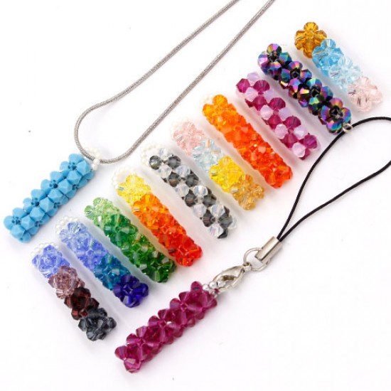 Crystal 3D Beading Lucky pillar (DIY kits) (More color for choose)  38x8x8mm