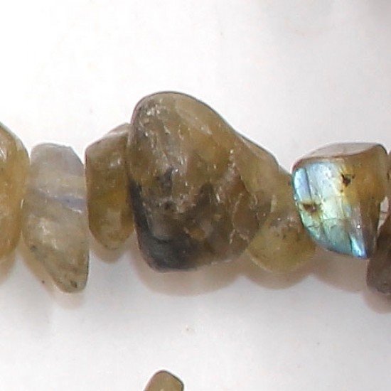 Labradorite chip, Gemstone Chips,  5mm to 10mm, Hole:1mm, Length:Approx 35 Inch