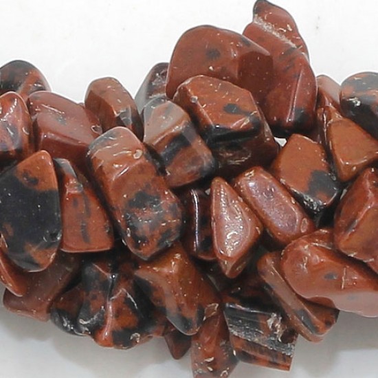 Mahogany Obsidian Gemstone Chips,  3mm to 8mm, Hole:Approx 0.8mm, Length:Approx 35 Inch