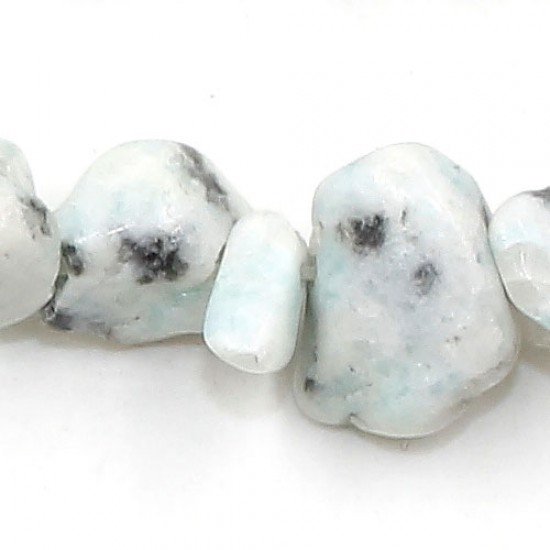 Gemstone Chips, light tian shan blue, 4mm-8mm, Hole:Approx 0.8mm, Length:Approx 30 Inch