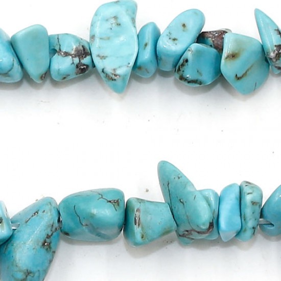 Turquoise chip Gemstone Chips,  4mm to 8mm, Hole:1mm, Length:Approx 35 Inch