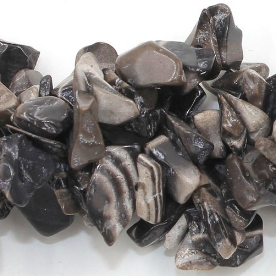 Zebra-stone Gemstone Chips, 5mm-10mm, Hole:Approx 0.8mm, Length:Approx 30 Inch