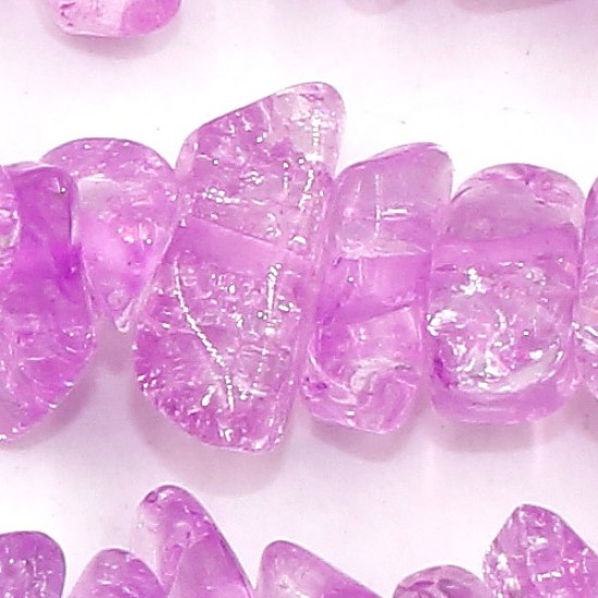 Gemstone Chips, dyeing crackle Crystal, lt purple, 5mm-10mm, Hole:Approx 0.8mm, Length:Approx 15 Inch