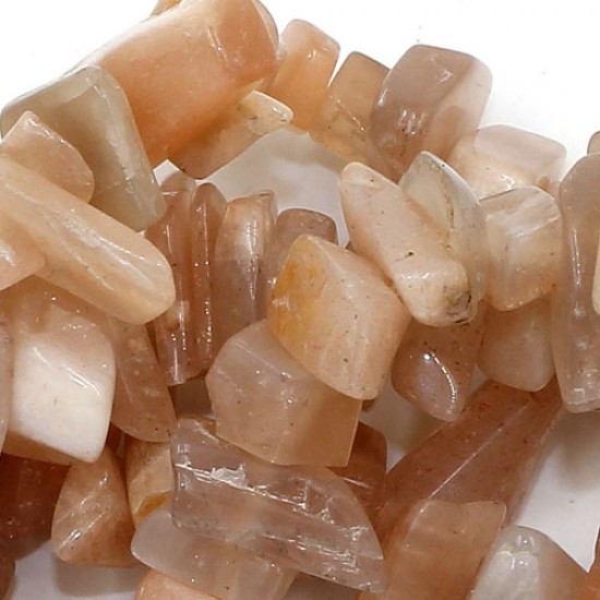 sunstone Gemstone Chips,  2x5mm-3x10mm, Hole:Approx 0.8mm, Length:Approx 30 Inch