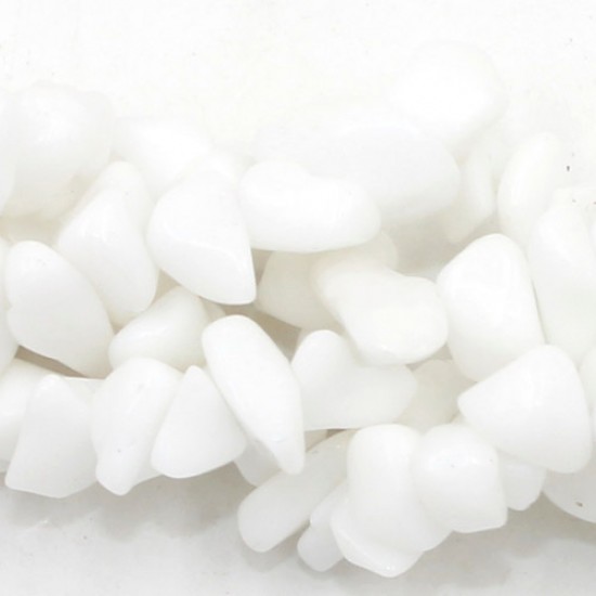 Gemstone Chips, white Gemstone, 5mm-10mm, Hole:Approx 0.8mm, Length:Approx 30 Inch