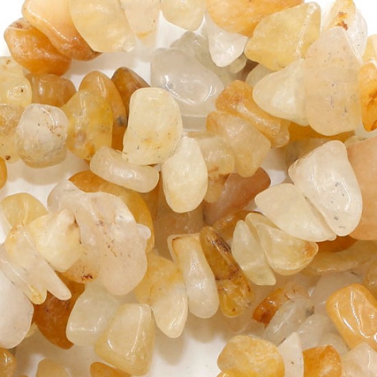 yellow jade Gemstone Chips,, 5mm-10mm, Hole:Approx 0.8mm, Length:Approx 30 Inch