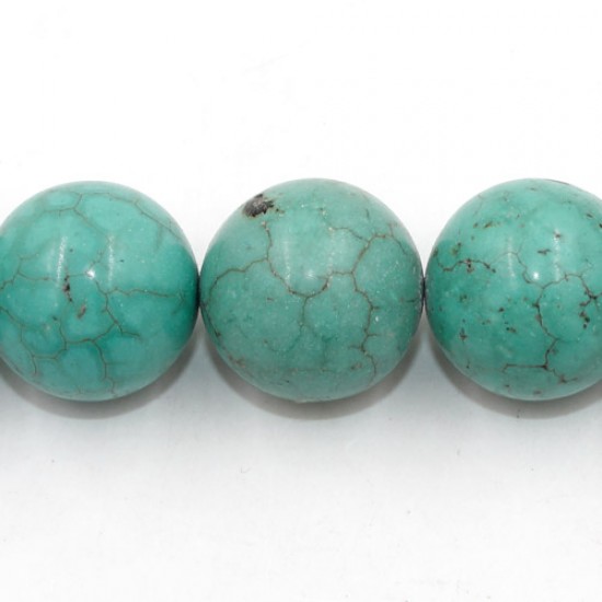 20mm Round Turquoise Gemstone, hole:1mm, 20PCs/Strand