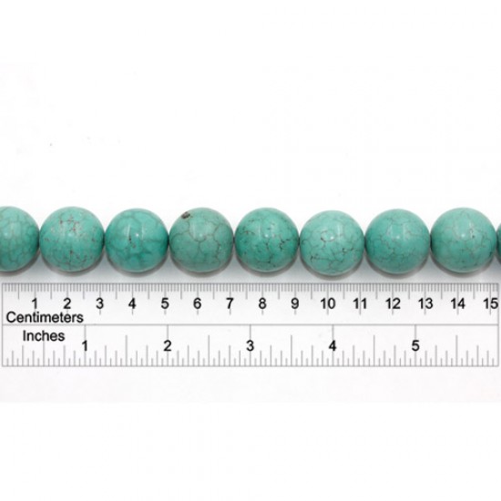20mm Round Turquoise Gemstone, hole:1mm, 20PCs/Strand