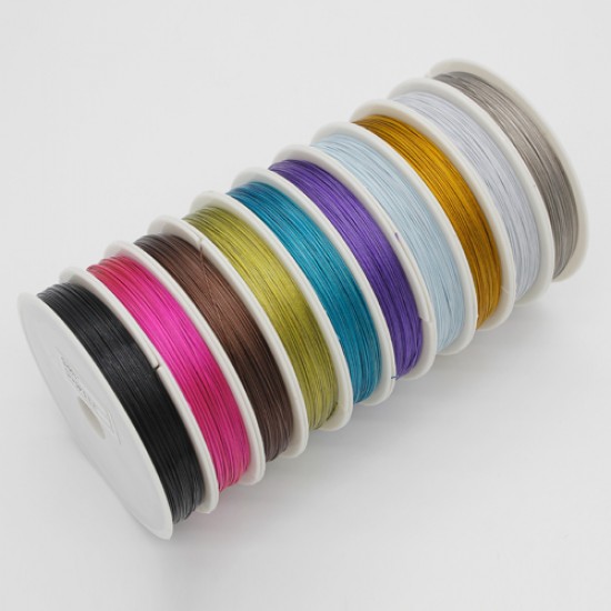 Multicolor Tiger Tail Beading Wire,  0.38mm(100meter) or 0.45(60meter), 10 spool