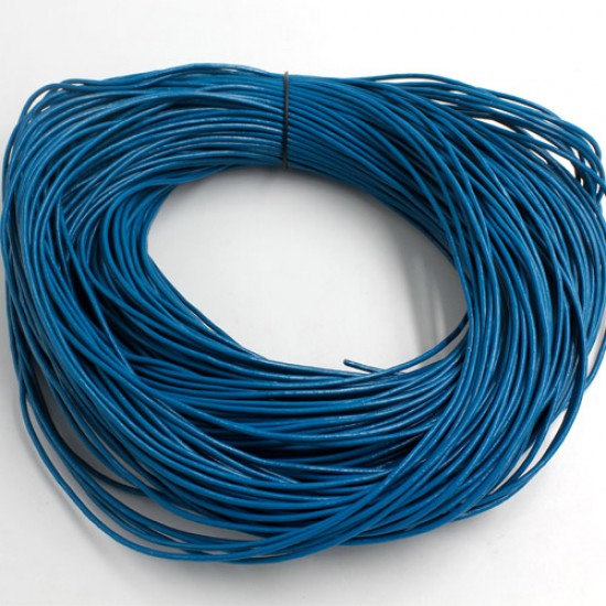 Round Leather Cord, Iris Blue, (1mm, 1.5mm, 2mm)(Sold by the Meter)