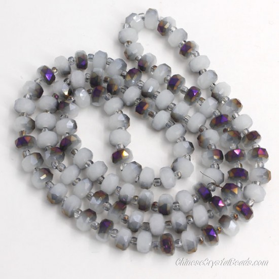 half purple light jade 5x8mm angular crystal beads