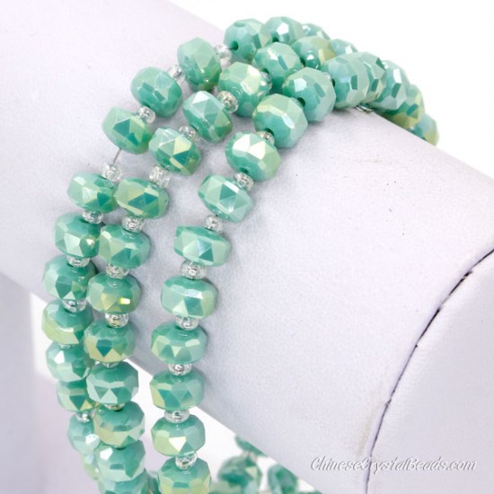 opaque Turquoise AB 5x8mm angular crystal beads