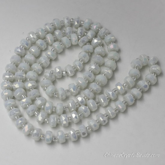 opaque white AB 5x8mm angular crystal beads