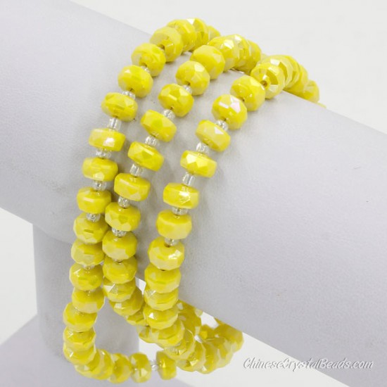 opaque yellow AB 5x8mm angular crystal beads