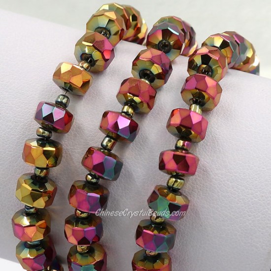 red rainbow 5x8mm angular crystal beads