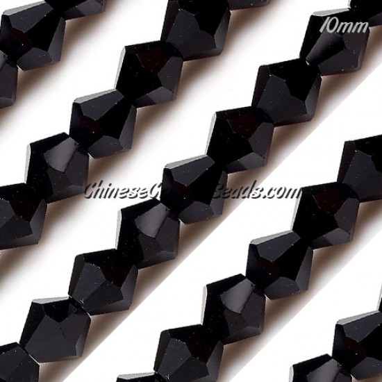 33Pcs Chinese Crystal Bicone Long Strand, black, 10mm