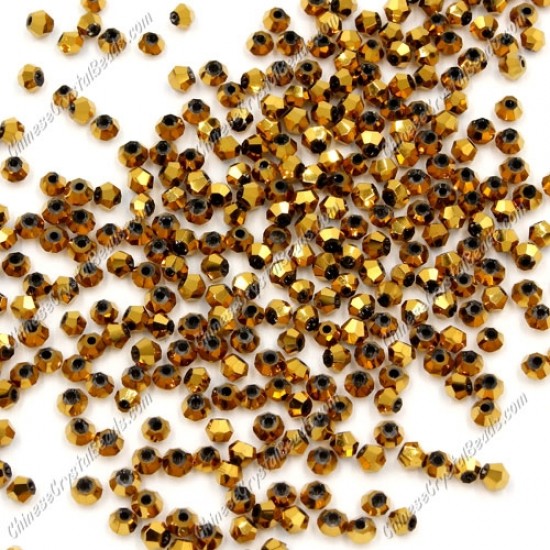 700pcs 3mm AAA chinese crystal bicone beads, gold