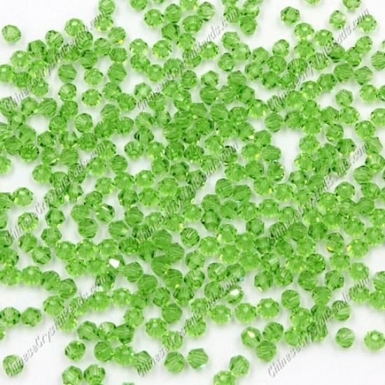700pcs 3mm AAA chinese crystal bicone beads, lt fern green