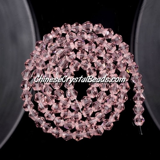 Chinese Crystal 4mm Bicone Bead Strand, pink,about 100 beads