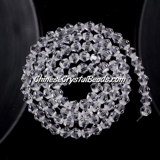 Chinese Crystal 4mm Bicone Bead Strand, Clear, about 100 beads