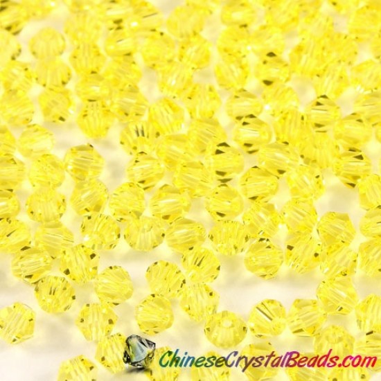 700pcs Chinese Crystal 4mm Bicone Beads,lemon, AAA quality