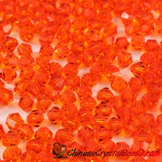 700pcs Chinese Crystal 4mm Bicone Beads, Tangerine, AAA quality